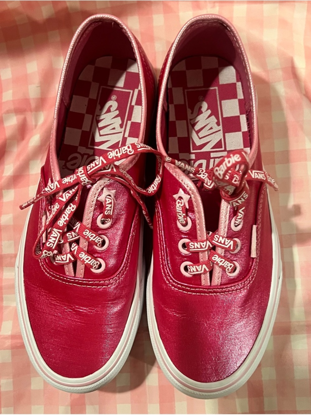 Vans x Barbie Platform Sneakers Pink Metallic | 7 | EUC | Limited Edition ‼️ - Picture 7 of 15